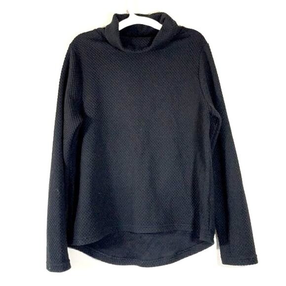 Souluxe Black Long Sleeve Textured Fabric Roll Neck Sweater, Sz Medium - Picture 1 of 5